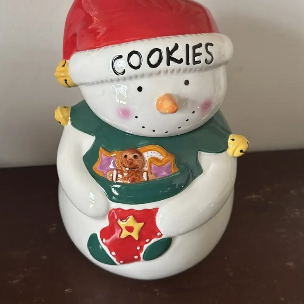 Hallmark | Snowman Cookie Jar- 2 Piece Set NWOT